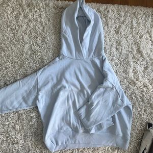 A new day baby blue cropped hoodie